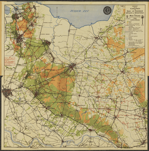 818513 Kaart van het gebied van Naarden in het Gooi tot Amerongen aan de Neder-Rijn en van de stad Utrecht tot de West ...